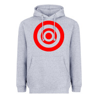 Heather Grey bullseye target Heavyweight Hoodie - linhVisuals