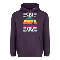 Plum Funny Cat Lover Sarcastic Cat Memes Heavyweight Hoodie - linhVisuals