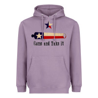 Lavender come and take it   texas flag essential Heavyweight Hoodie - linhVisuals
