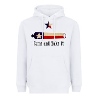 White come and take it   texas flag essential Heavyweight Hoodie - linhVisuals