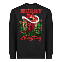 Black merry christmas boots hat rope Heavyweight Sweatshirt - AdoDesignShop