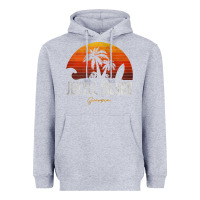 Heather Grey jekyll island beach georgia ga palms vacation surf sundown tank top Heavyweight Hoodie - linhVisuals