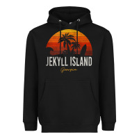 Black jekyll island beach georgia ga palms vacation surf sundown tank top Heavyweight Hoodie - linhVisuals
