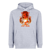 Heather Grey set your heart ablaze Heavyweight Hoodie - linhVisuals