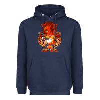 Navy set your heart ablaze Heavyweight Hoodie - linhVisuals