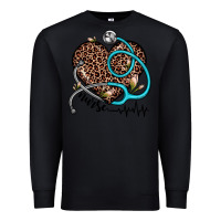 Black nurse leopard heart Premium Sweatshirt - JahusDesignShop