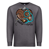 Charcoal Heather nurse leopard heart Premium Sweatshirt - JahusDesignShop