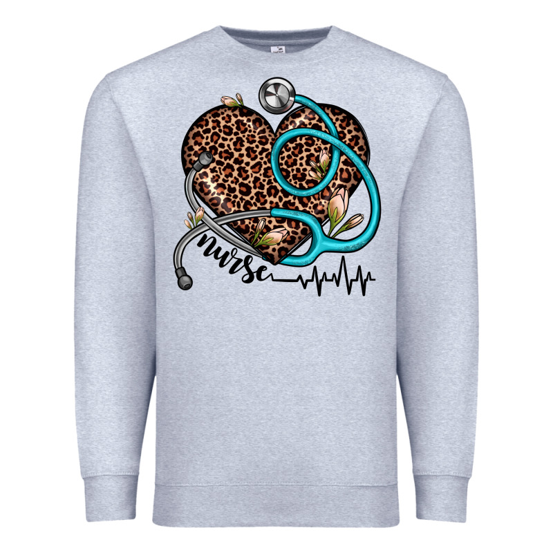 Nurse Leopard Heart Premium Sweatshirt by JahusDesignShop | Teevron
