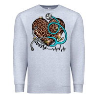 Heather Grey nurse leopard heart Premium Sweatshirt - JahusDesignShop