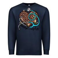 Navy nurse leopard heart Premium Sweatshirt - JahusDesignShop