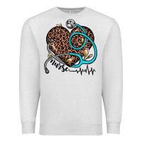 Oatmeal Heather nurse leopard heart Premium Sweatshirt - JahusDesignShop