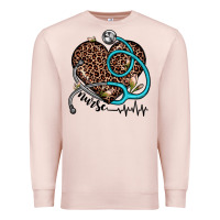 Pale Pink nurse leopard heart Premium Sweatshirt - JahusDesignShop