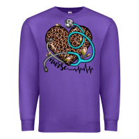 Purple nurse leopard heart Premium Sweatshirt - JahusDesignShop
