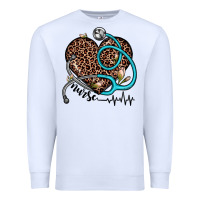 White nurse leopard heart Premium Sweatshirt - JahusDesignShop