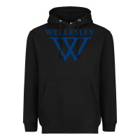 Black Wellesley College Heavyweight Hoodie - linhVisuals