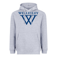 Heather Grey Wellesley College Heavyweight Hoodie - linhVisuals