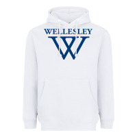 White Wellesley College Heavyweight Hoodie - linhVisuals