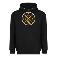 Black retro oakland baseball emblem vintage oak premium Heavyweight Hoodie - linhVisuals