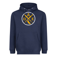 Navy retro oakland baseball emblem vintage oak premium Heavyweight Hoodie - linhVisuals