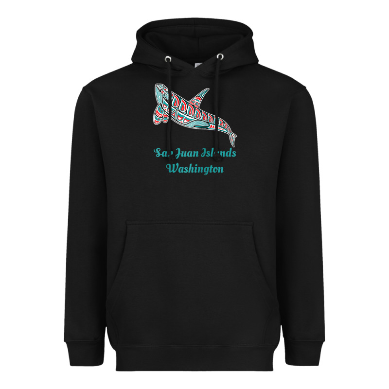 San Juan Islands Upward Orca Killer Whale Native American Raglan Baseb Heavyweight Hoodie by linhVisuals | Teevron