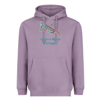 Lavender san juan islands upward orca killer whale native american raglan baseb Heavyweight Hoodie - linhVisuals