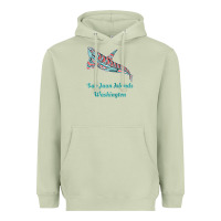 Matcha san juan islands upward orca killer whale native american raglan baseb Heavyweight Hoodie - linhVisuals