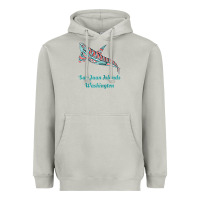Moon Dust san juan islands upward orca killer whale native american raglan baseb Heavyweight Hoodie - linhVisuals