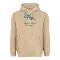 Mushroom san juan islands upward orca killer whale native american raglan baseb Heavyweight Hoodie - linhVisuals