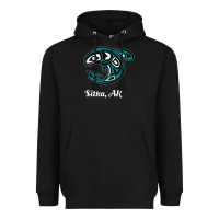 Black sitka alaska native american tribal orca killer whale raglan baseball Heavyweight Hoodie - linhVisuals
