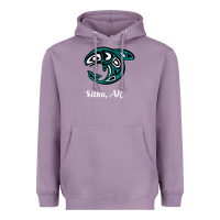 Lavender sitka alaska native american tribal orca killer whale raglan baseball Heavyweight Hoodie - linhVisuals