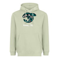 Matcha sitka alaska native american tribal orca killer whale raglan baseball Heavyweight Hoodie - linhVisuals