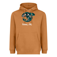 Meerkat sitka alaska native american tribal orca killer whale raglan baseball Heavyweight Hoodie - linhVisuals