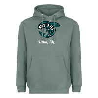 Sage sitka alaska native american tribal orca killer whale raglan baseball Heavyweight Hoodie - linhVisuals