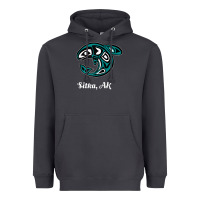 Smoke sitka alaska native american tribal orca killer whale raglan baseball Heavyweight Hoodie - linhVisuals