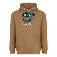 Toasted Coconut sitka alaska native american tribal orca killer whale raglan baseball Heavyweight Hoodie - linhVisuals