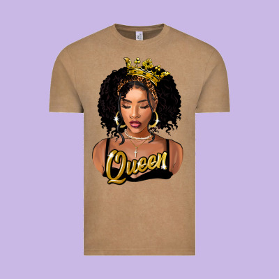Black Queen Vintage Tee Designed By Fadigitalartstudio