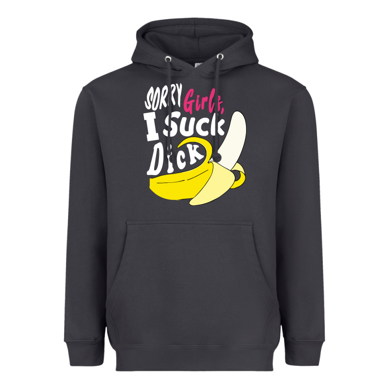 Sorry Girls I Suck Dick Banana Heavyweight Hoodie by linhVisuals | Teevron