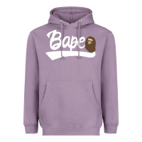 Lavender bape text Heavyweight Hoodie - linhVisuals