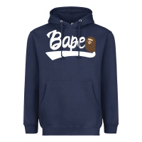 Navy bape text Heavyweight Hoodie - linhVisuals