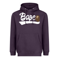 Plum bape text Heavyweight Hoodie - linhVisuals