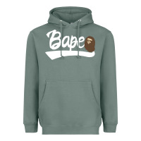 Sage bape text Heavyweight Hoodie - linhVisuals