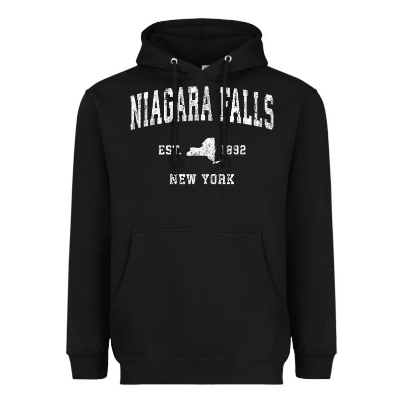 Niagara Falls New York Ny Vintage Athletic Sports Design T Shirt Heavyweight Hoodie by linhVisuals | Teevron
