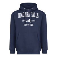 Navy niagara falls new york ny vintage athletic sports design t shirt Heavyweight Hoodie - linhVisuals