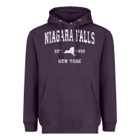 Plum niagara falls new york ny vintage athletic sports design t shirt Heavyweight Hoodie - linhVisuals