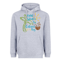 Heather Grey now where's my cabana boy, beach palm tree coconut t shirt Heavyweight Hoodie - linhVisuals