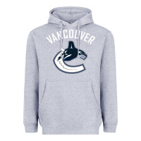 Heather Grey canucks white Heavyweight Hoodie - linhVisuals