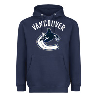 Navy canucks white Heavyweight Hoodie - linhVisuals
