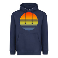 Navy retro sunset Heavyweight Hoodie - linhVisuals