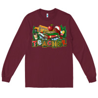 Burgundy Christmas Teacher Long Sleeve Tee - FaDigitalArtStudio