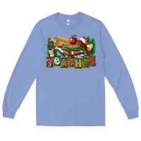 Colony Blue Christmas Teacher Long Sleeve Tee - FaDigitalArtStudio